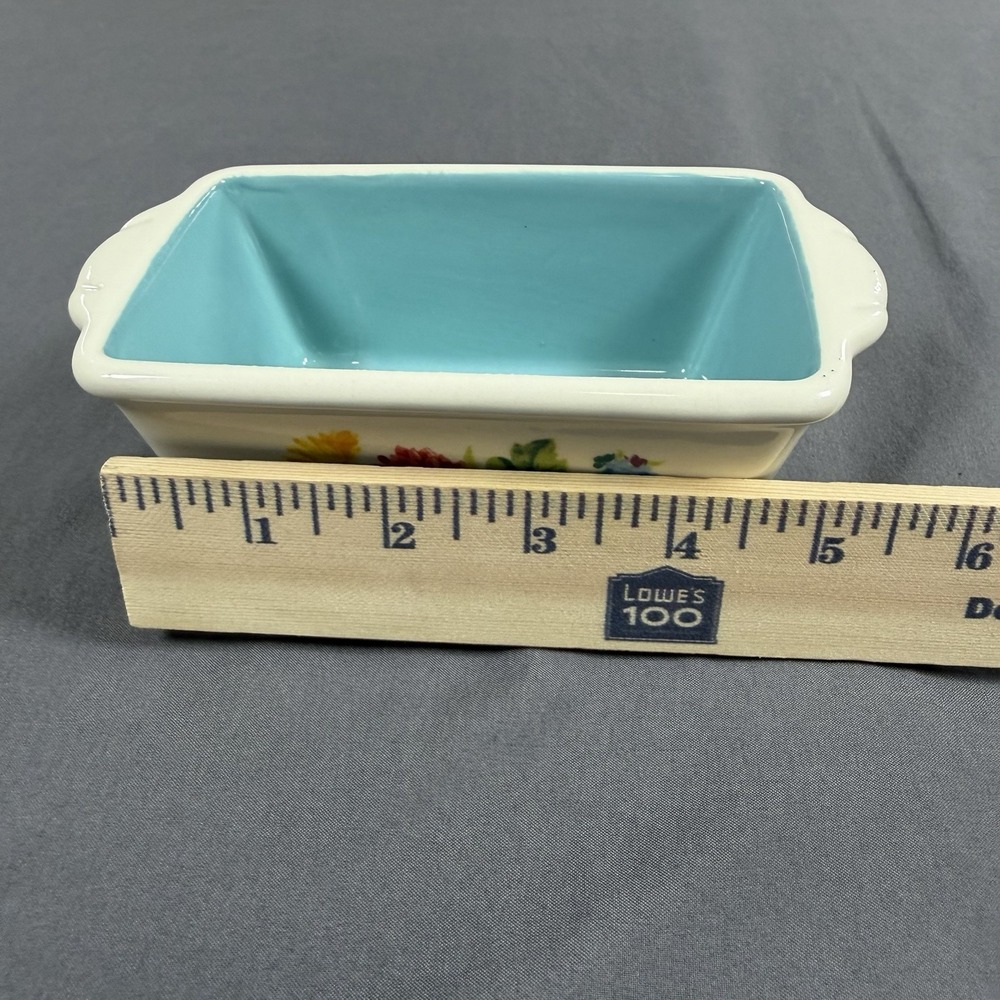The Pioneer Woman Blooming Bouquet Mini Loaf Pan Blue Floral - Picture 4 of 5